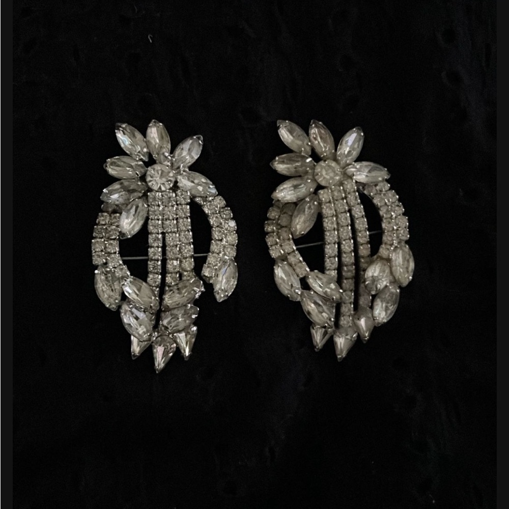 Antique rhinestone brooches